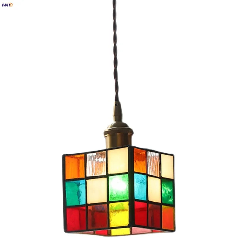 Decorbites™ Bunte LED-Glas-Hängeleuchte, Moderne Nordische Würfel-Hanglampe