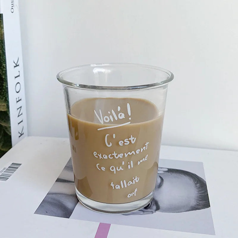 Decorbites™ 320ml Glas-Tumbler-Becher – Französischer Stil Bon Appétit Eiskaffee Saft Wasser Glas