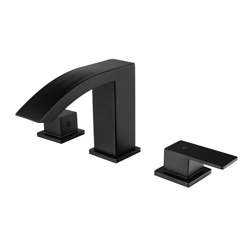 Gold Black Basin Faucet With Dual Handles