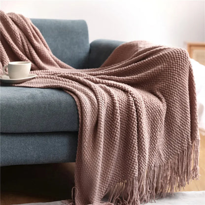 DecorBites™ Knitted Pineapple Grid Throw Blanket - Nordic Sofa Blanket for Home Decor