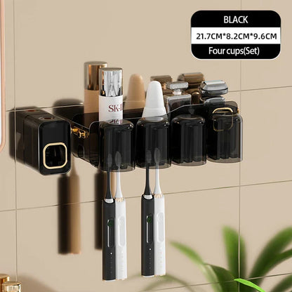 Decorbites™ Umgekehrtes Zahnbürstenhalter mit automatischer Zahnpasta-Presser & Make-up-Aufbewahrungsregal