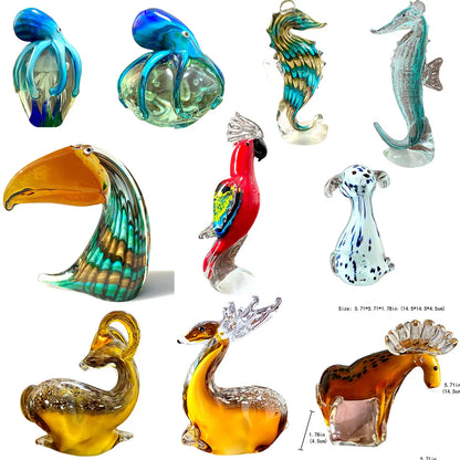 Decorbites™ Handgefertigte Kristall-Sikahirsch-Figur aus Blasglas Tierhandwerk Wohnungsdekoration