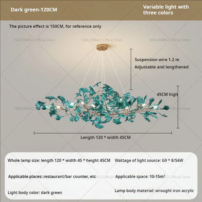 DecorBites™ Gingko Leaf Chandelier: Modern Luxury Art Decor for Home, Restaurant & Bar