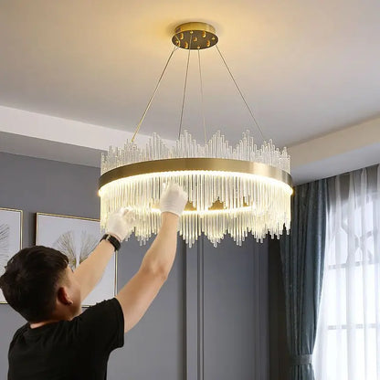 Decorbites™ Kristall-LED-Kronleuchter: Luxuriöse dimmbare Pendelleuchte für Schlafzimmer, Wohnzimmer, Esszimmer