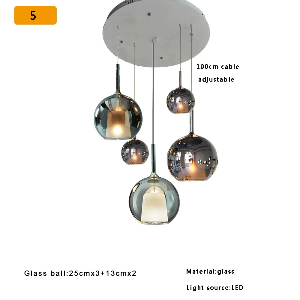 Decorbites™ Glas-Kugelleuchter: Italienische Designer-Hängeleuchte für Esszimmer, Kücheninsel