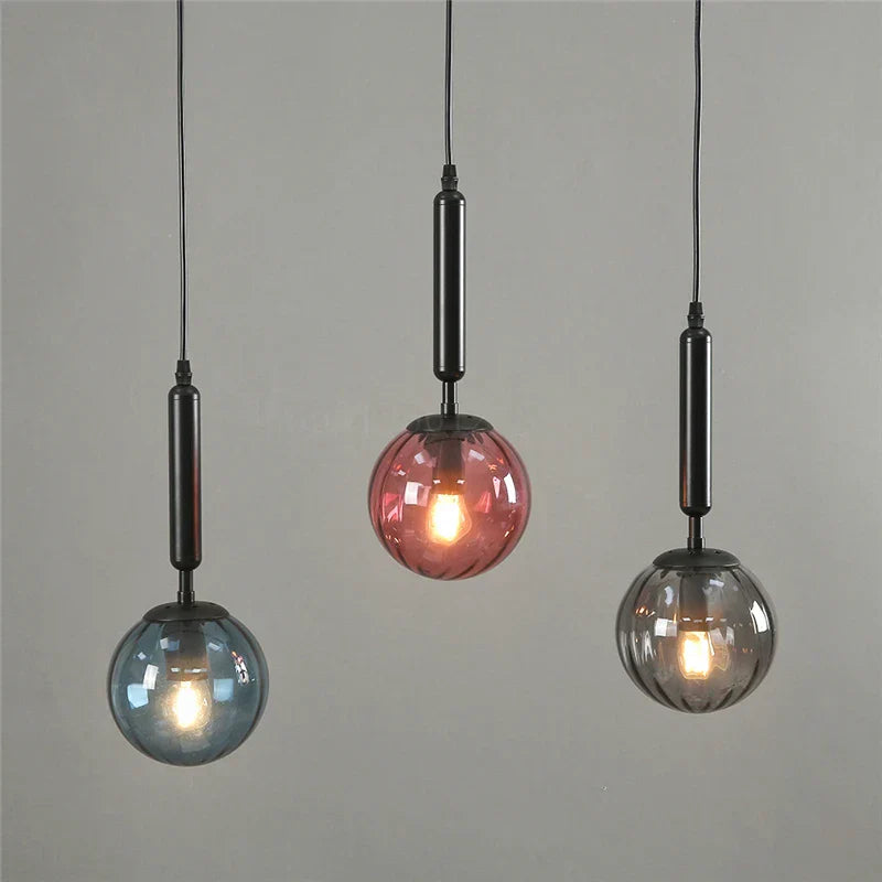 DecorBites™ Glass Ball Pendant Lamp LED Hanging Light for Minimalist Living Room