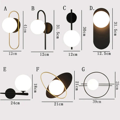 DecorBites™ Glass Gold LED Wall Lamp for Chic Indoor Lighting