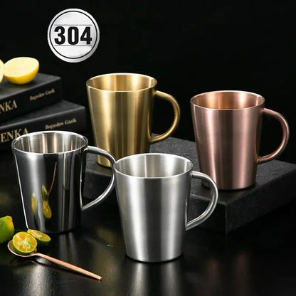 Decorbites™ Doppeltwandiger Edelstahl-Thermobecher mit Henkel für Kaffee und Bier