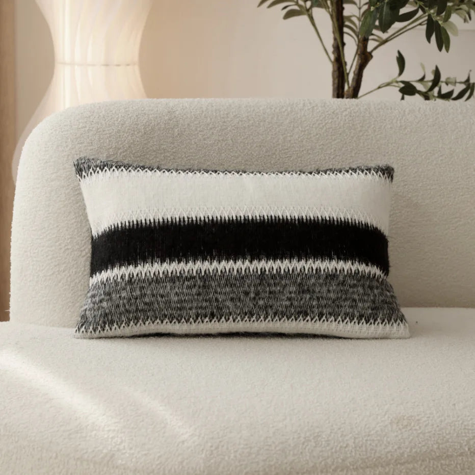 Decorbites™ Gestrickte Häkel-Kissenbezug Schwarz Grau Weiß Nordisch Einfach Luxuriös Kissenbezug