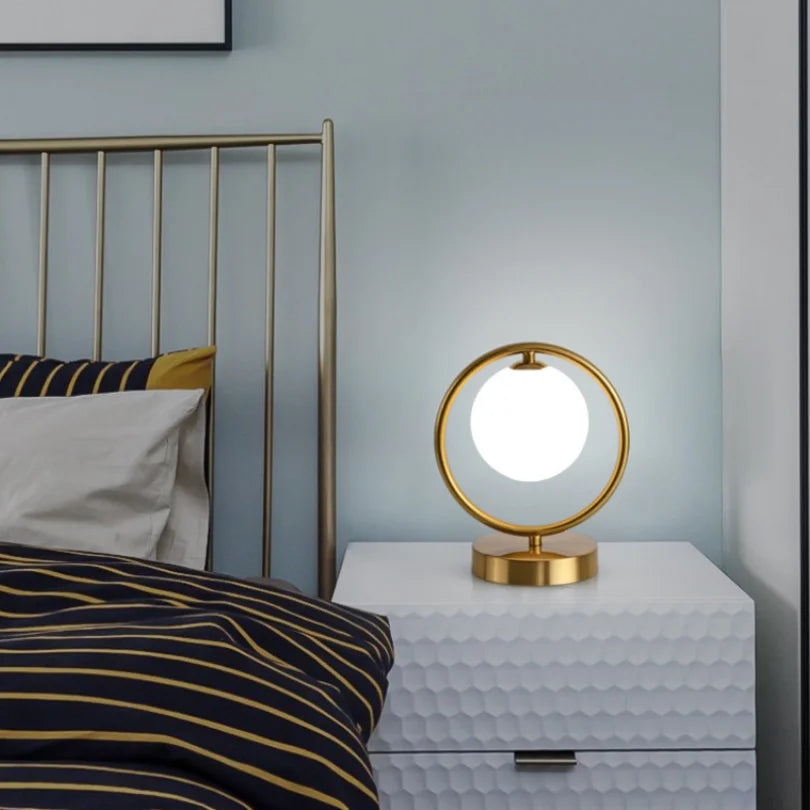 DecorBites™ Glass Ball LED Table Lamp for Stylish Bedroom Decor
