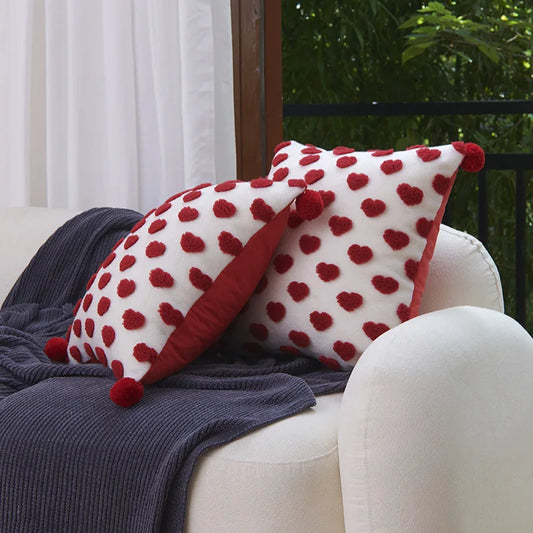 Decorbites™ Herzförmiges besticktes Kissenbezug-Set - Nordische Einfachheit Dekoration für das Sofa