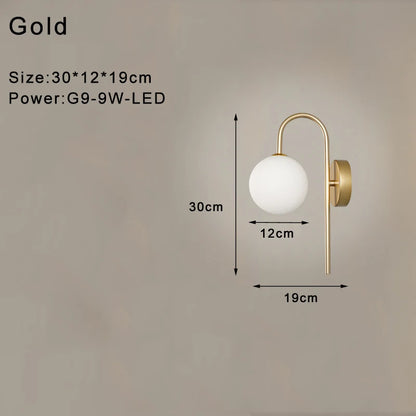 Decorbites™ Frostglas-Kugel-LED-Wandleuchte für Schlafzimmer und Flur