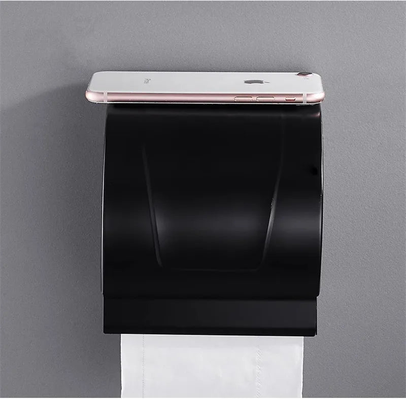 Decorbites™ Schwarzer Geätzter Aluminium-Bad-Toilettenpapierhalter Toilettenpapierrollenhalter