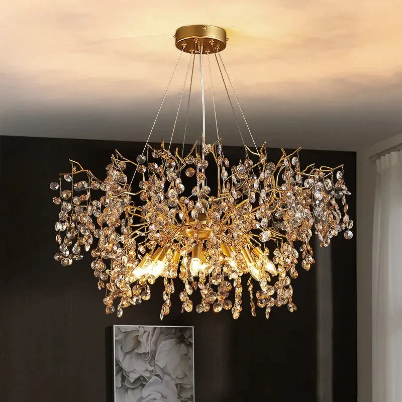 Decorbites™ Kristall-LED-Kronleuchter 60/80/100 cm Goldenes Luxus-Licht für Ess- und Wohnzimmer