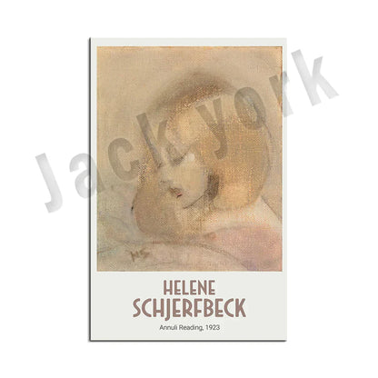 Decorbites™ Abstract Vintage-Ausstellungsplakat-Set - Helene Schjerfbeck, Zirkusmädchen, Blondes Mädchen