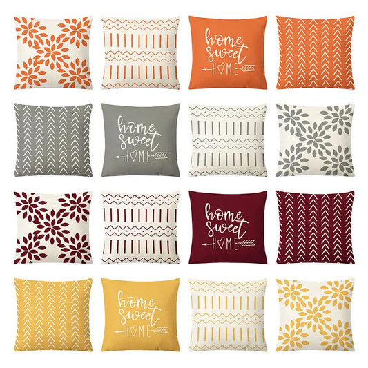Decorbites™ Geometrisches Gelbes Leinen-Kissenbezug für modernes Dekor 45x45cm