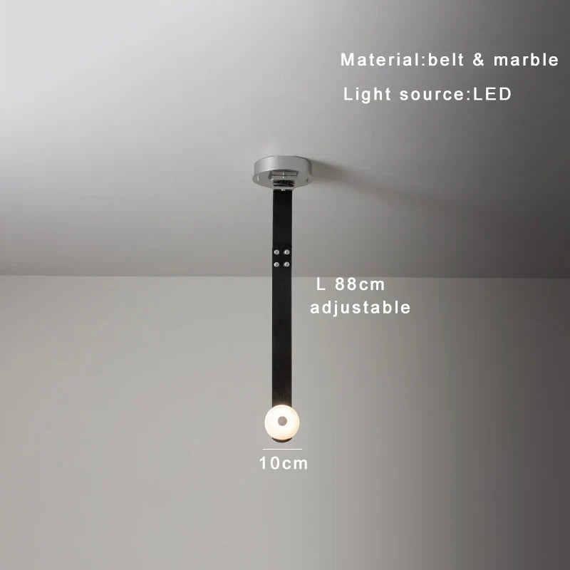 DecorBites™ Leather Marble Ceiling Pendant Lights - Adjustable Hanging Lamp for Dining Room & Bedroom