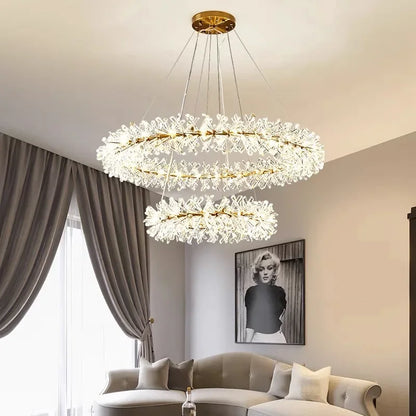 Decorbites™ Kristallblumen-Kronleuchter: Moderne nordische Luxus-LED-Deckenleuchte für das Wohnzimmer