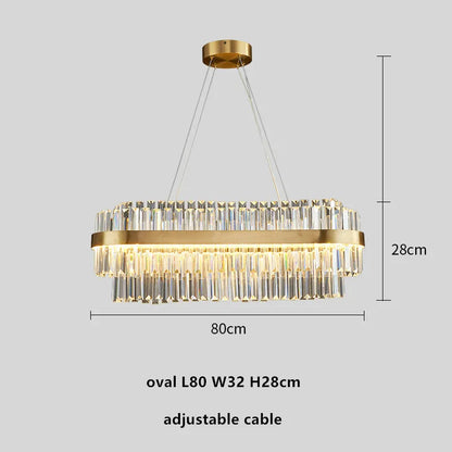 DecorBites™ Gold Metal Round Dimmable LED Pendant Light with K9 Crystals