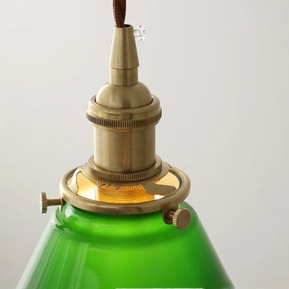 DecorBites™ Green Glass LED Pendant Lights, Adjustable Nordic Modern Hang Lamp for Bedroom, Kitchen, Hotel