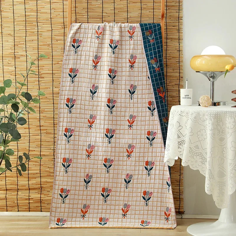 DecorBites™ Cotton Gauze Adult Bath Towels: Luxury, Quick-Dry, Soft & Absorbent