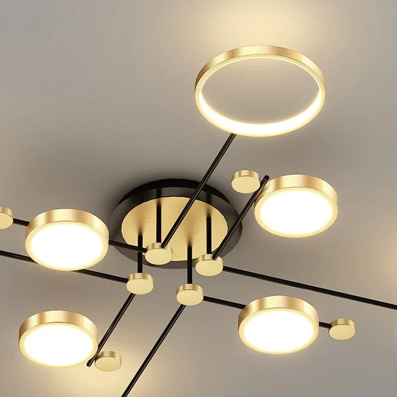 Decorbites™ Elegante Mehrkopf-Gold-LED-Deckenleuchte für Wohnzimmer & Schlafzimmer