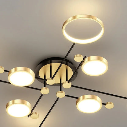 Decorbites™ Elegante Mehrkopf-Gold-LED-Deckenleuchte für Wohnzimmer & Schlafzimmer