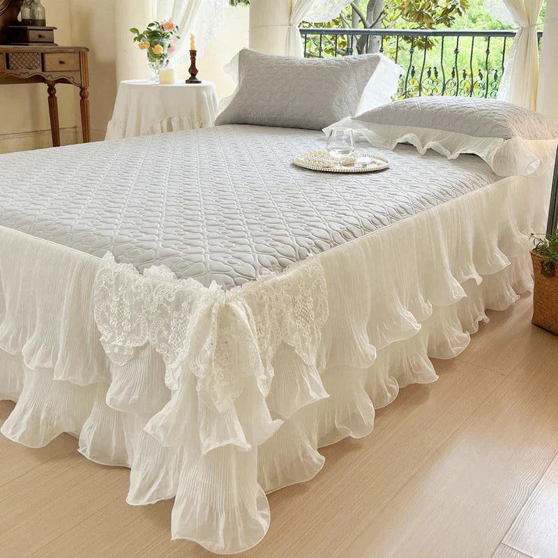 Ice Silk Quilted Bed Skirt