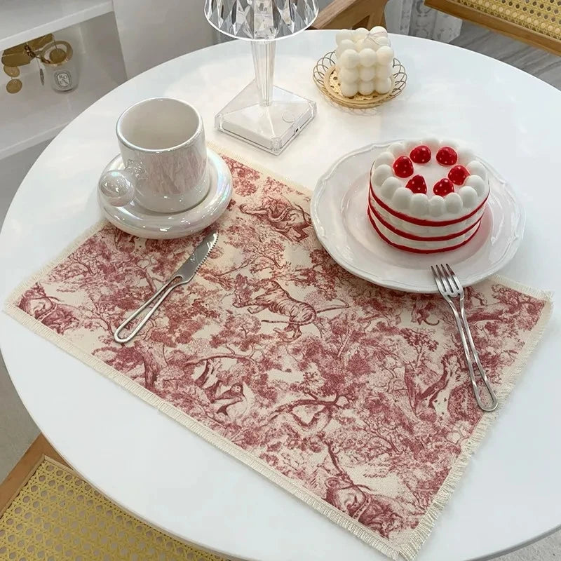 Decorbites™ Baumwoll-Leinen-Platzset - Tischdecken-Polster für Küchen-Essbereich