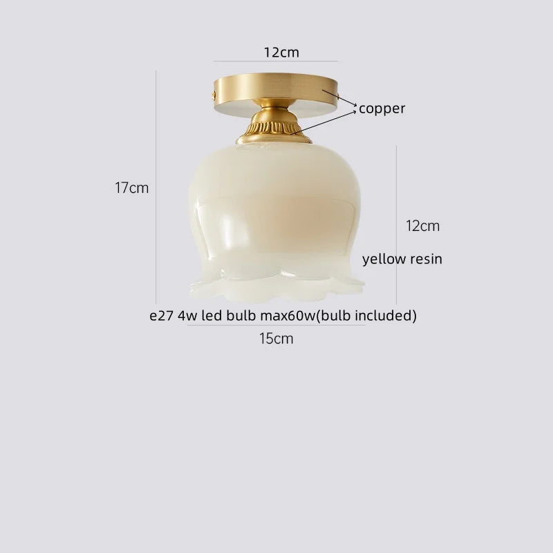 Decorbites™ Baumwoll-Form LED-Deckenleuchte – Creme. Nordischer Stil, Flur Balkon Veranda Licht.
