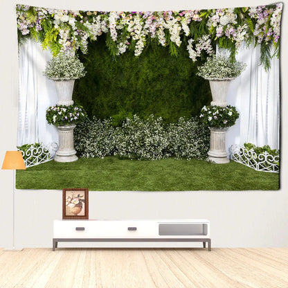 Decorbites™ Gartenlandschaft Wandbehang aus Tapisserie Natürliche Boho-Heimdekoration Landschaftskunst