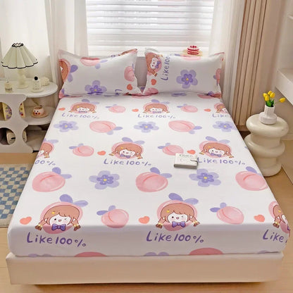 Decorbites™ Japanischer Stil Dickes Spannbettlaken für Queen-/King-Size-Bett