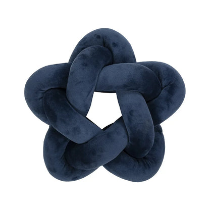 DecorBites™ Green Star Knotted Lumbar Cushion - Handmade Stuffed Throw Pillow