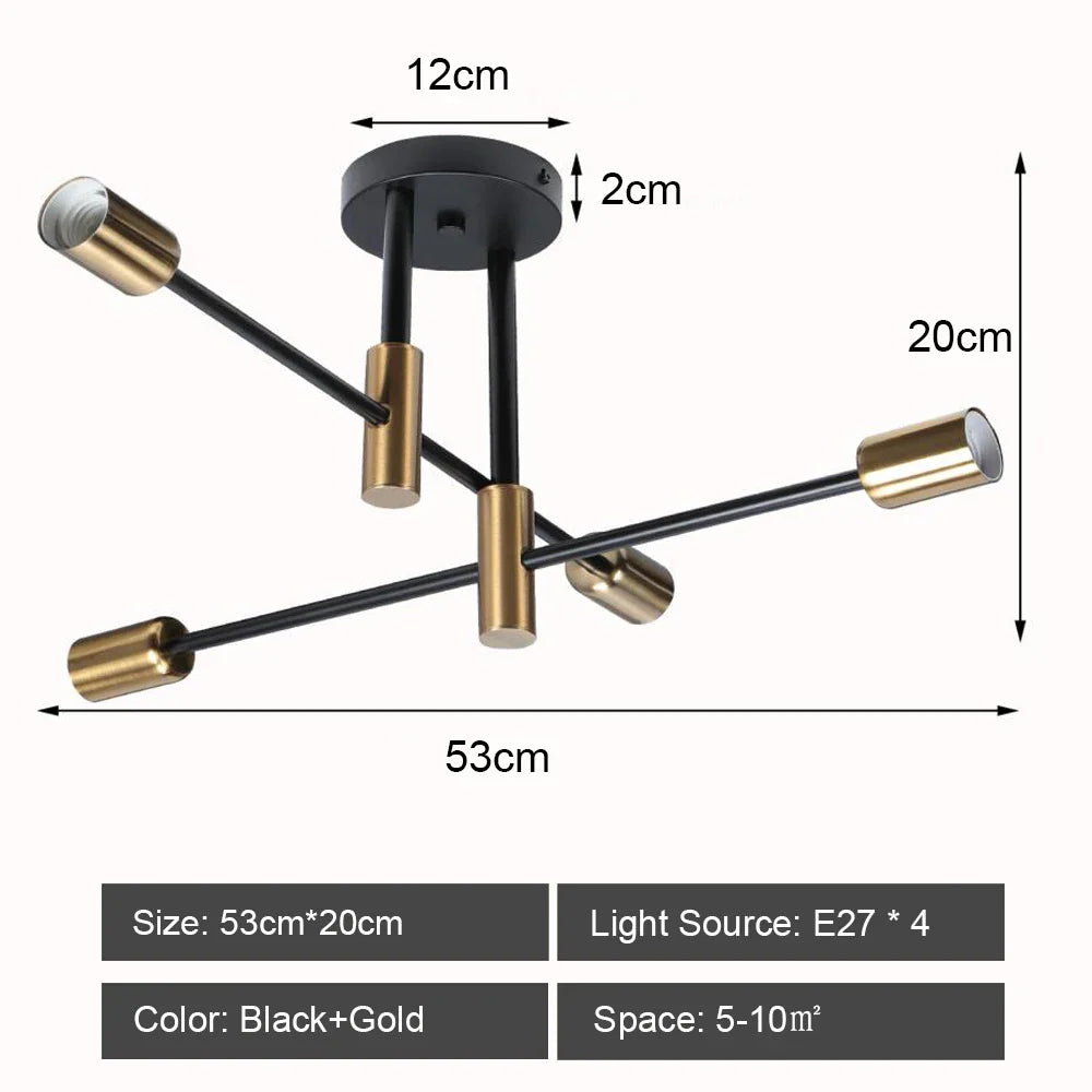 Decorbites™ Schmiedeeisernes Kronleuchter LED-Deckenleuchte Modernes Vintage-Dekor-Beleuchtung