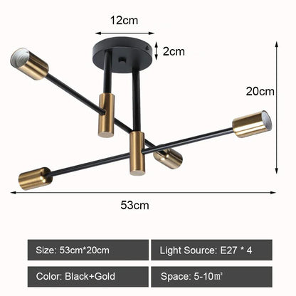 Decorbites™ Schmiedeeisernes Kronleuchter LED-Deckenleuchte Modernes Vintage-Dekor-Beleuchtung