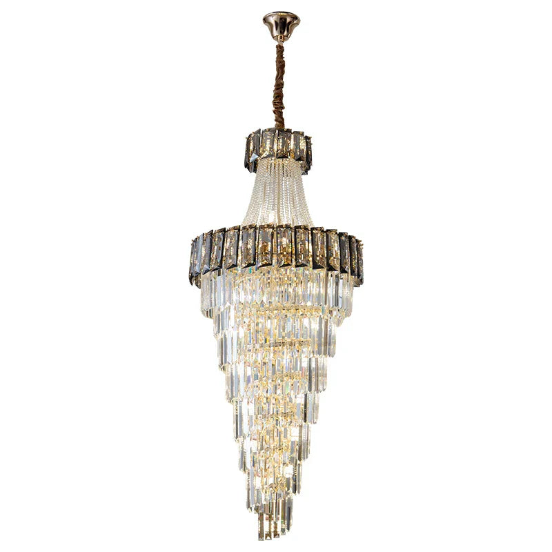 Decorbites™ Elegante Kristall-Leuchter für Duplex-Spiraltreppe und Wohnzimmer