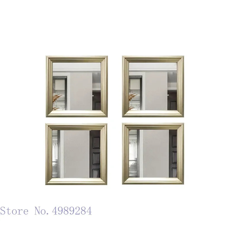 Decorbites™ Goldener Rahmen Quadratischer Spiegel Wanddekoration Kombination
