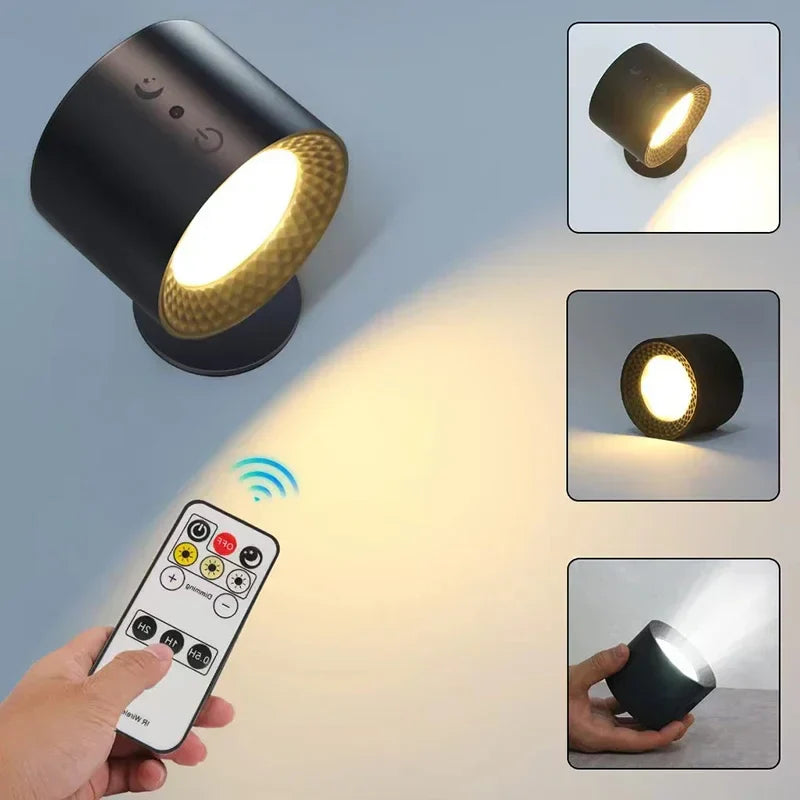 DecorBites™ Double Head Wall Lamp: Touch Control, 360 Rotatable, USB Rechargeable Night Light