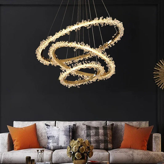 Decorbites™ Golden Crystal LED Rundleuchter für luxuriöse Innenbeleuchtung