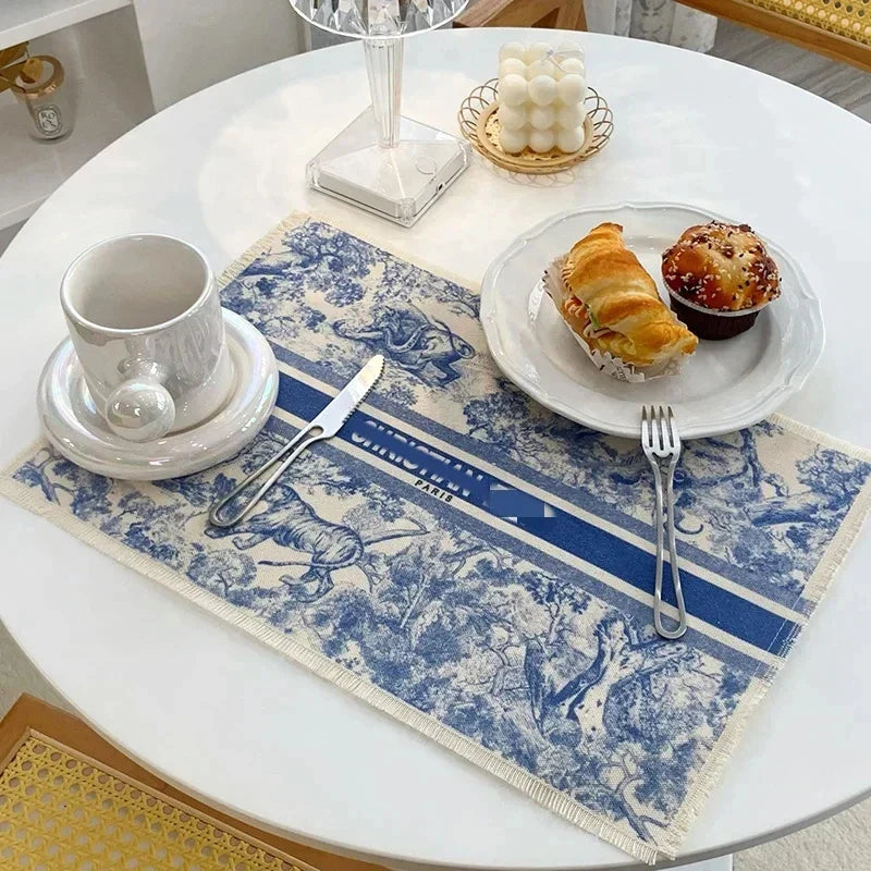 Decorbites™ Baumwoll-Leinen-Platzset - Tischdecken-Polster für Küchen-Essbereich