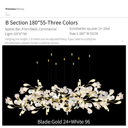 Decorbites™ Ginkgo Biloba Kronleuchter: Elegantes Duplex Wohnzimmer Hotel-Lobby-Pendant-Licht