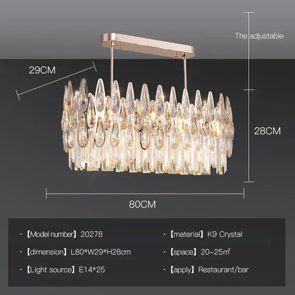 Decorbites™ Kristall-LED-Kronleuchter | Langes Treppenhaus-Villa-Licht | Moderne Luxus-Säulenlampe
