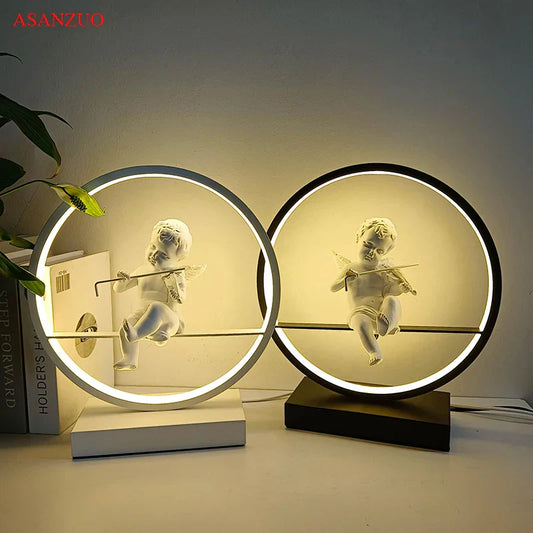 Decorbites™ Dimmbare Engel-Tischlampe für Traumhafte Schlafzimmerdekoration & Warmes LED-Licht