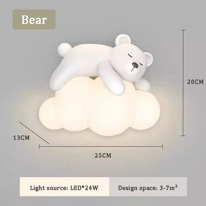 DecorBites™ Kids LED Bear Wall Lamps - Modern Princess Boy Girl Bedroom Lights