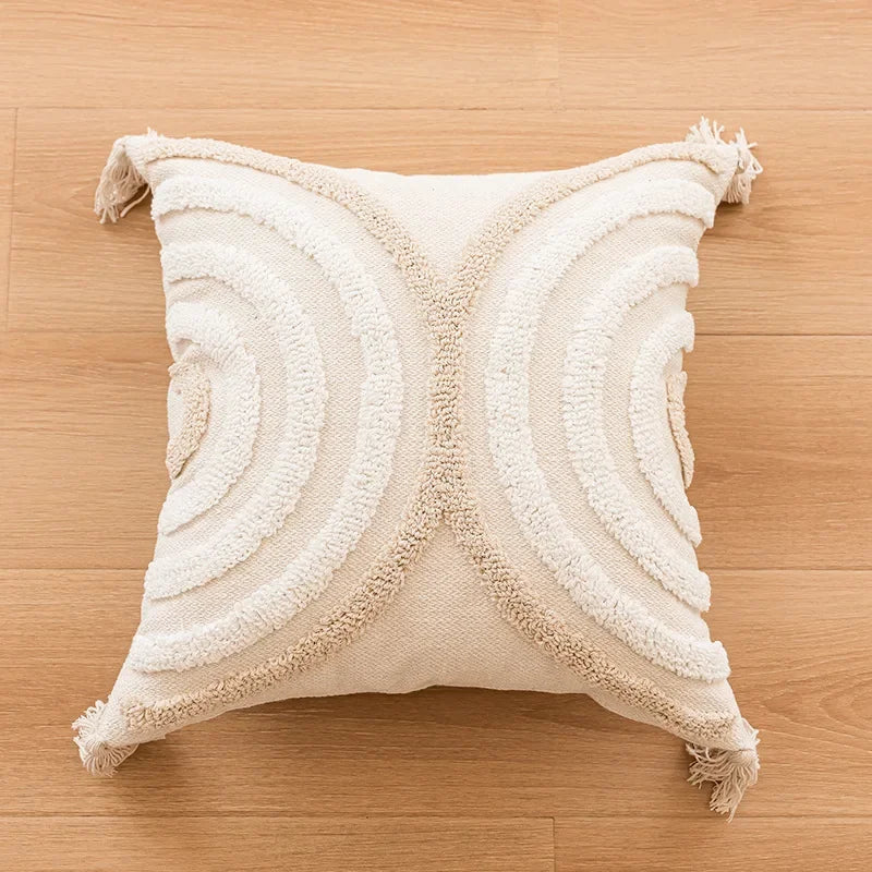 Decorbites™ Geometrisches Tufting-Beige-Graues Kissenbezug Nordischer Stil für Moderne Dekoration