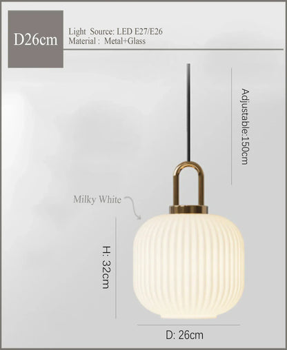 Decorbites™ Japanisches Glasanhängerleuchte: Moderne nordische LED-Hängeleuchte für Schlafzimmer und Heimdekoration