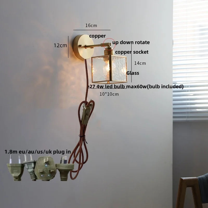 Decorbites™ Krone Glas LED Wandlampen Messing Schalter Treppenarmaturen
