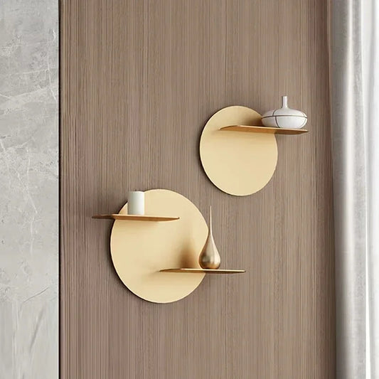 Decorbites™ Gold Metall-Rundwandregal mit Haken