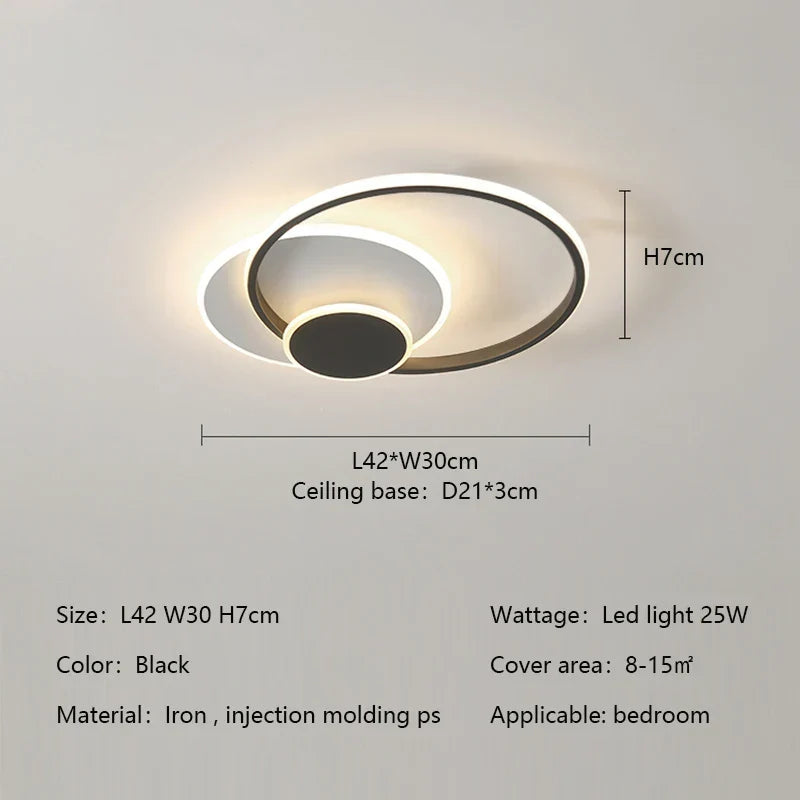 Decorbites™ Kreise LED Deckenleuchten Modernes Minimalismus Dimmbare Schlafzimmerlampenarmaturen
