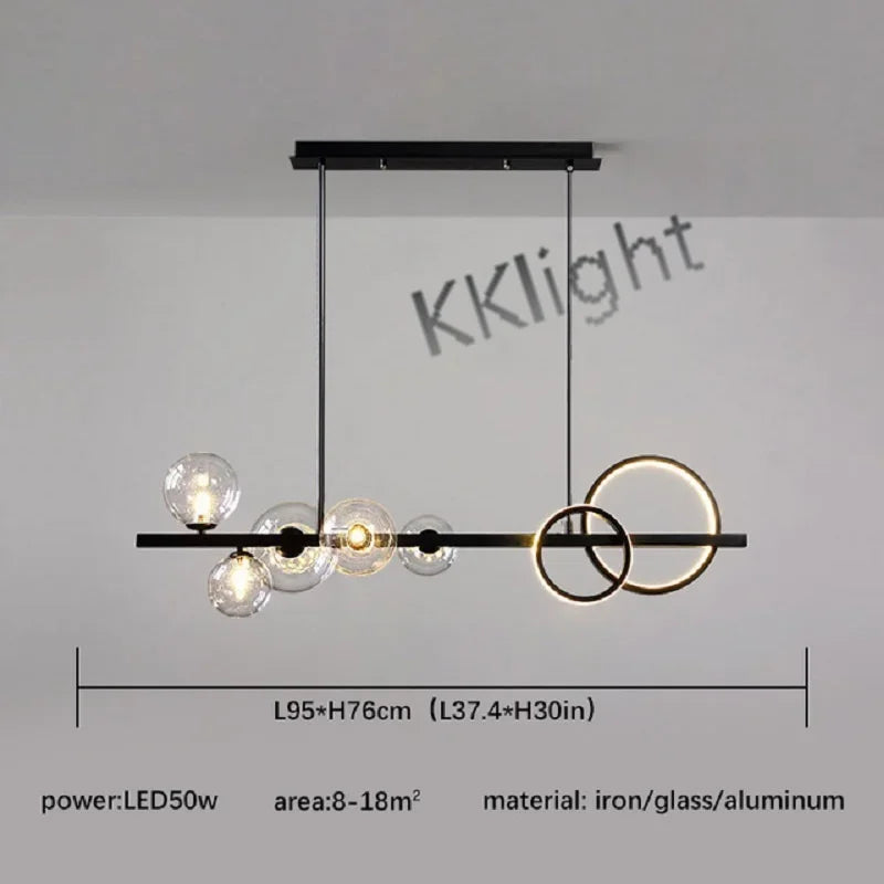 Decorbites™ Glasblasen-Kronleuchter: Moderne nordische LED-Hängeleuchte für Esszimmer und Küche